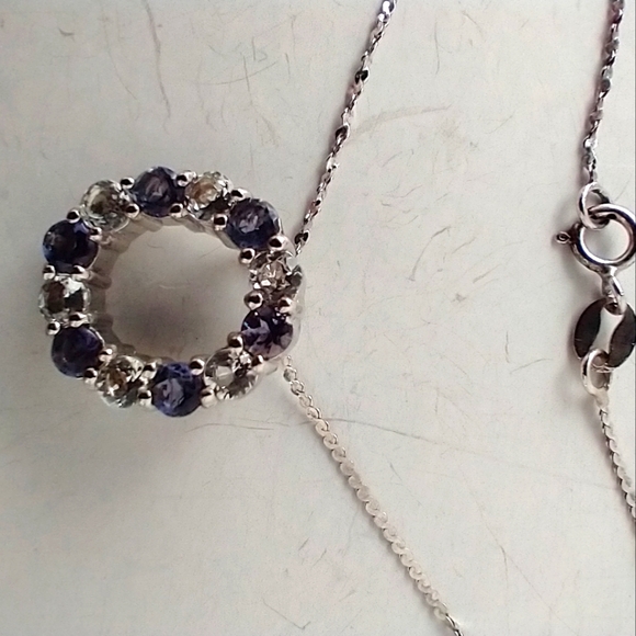 Genuine Tanzanite and Topaz necklace - Picture 7 of 8